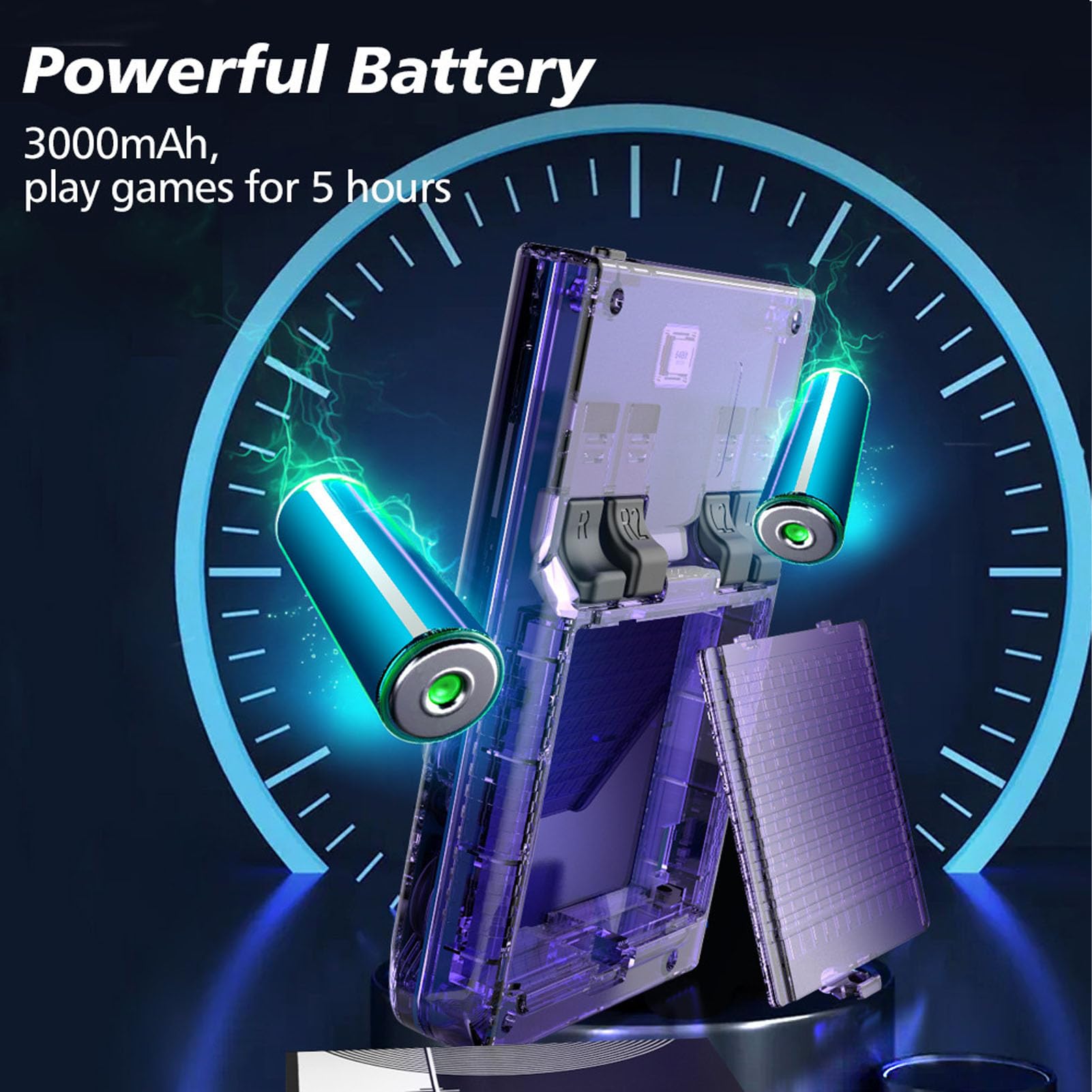 Przenośna Przenośna Konsola do Gier Retro 3,5-calowy Ekran IPS Karta Pamięci 64 GB 3000 MAh Konsola do Gier z baterią do Gry w Dowolnym Miejscu i Czasie (PURPLE)