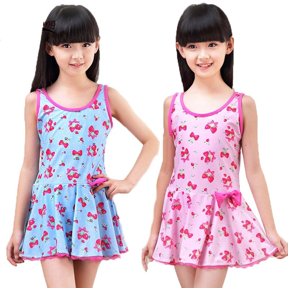 温泉 女児 Amazon | 子供 女児 児童 可愛いレース 花 苺柄 ワンピース 水着 UVカット ビキニ 女の子 キッズ CUTE オシャレ キッズ ジュニア スポーツ 練習用水着 ベビー 水遊び 温泉 スクール (120-130cm, ピンク) | 水着 通販