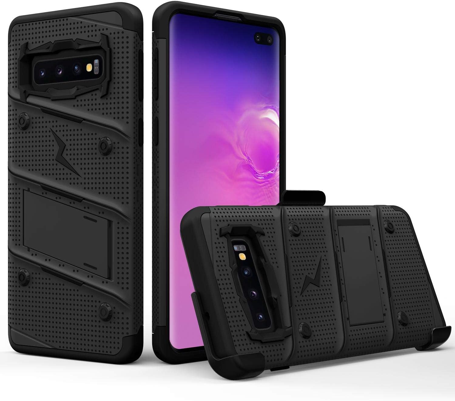 Zizo Bolt Series for Samsung Galaxy S10 Plus Case, Black
