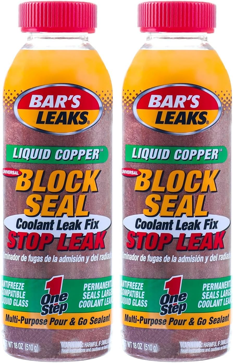 Bar's Leaks 1109 Block Seal Liquid Copper Intake and Radiator Stop Leak - 18 oz. (Pack of 2)