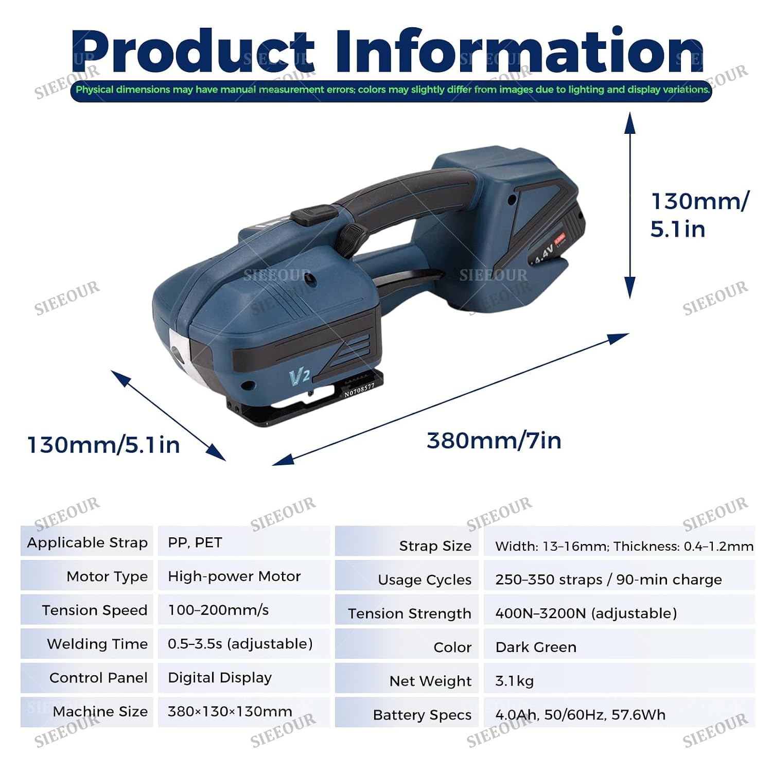 Portable Band Packaging Machine,Electric Strapping Machine, 13-16 mm Welding Band Machine Battery aAutomatic for PP/PET, for Packaging Shipping Storage