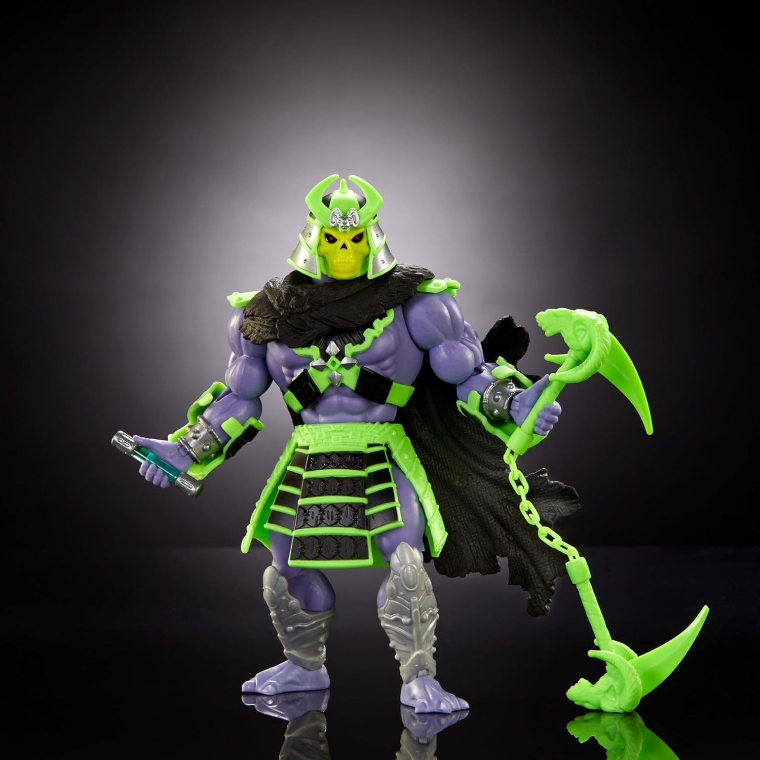 Masters of The Universe Origins Turtles of Grayskull Skeletor Posable Action Figure Toy, Teenage Mutant Ninja & Motu Crossover with Accessories