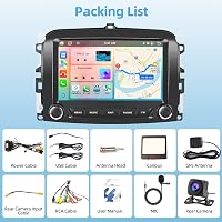 Podofo Fiat 500L Autórádió Android 15 Carplay 7" Érintőképernyő GPS Bluetooth 6