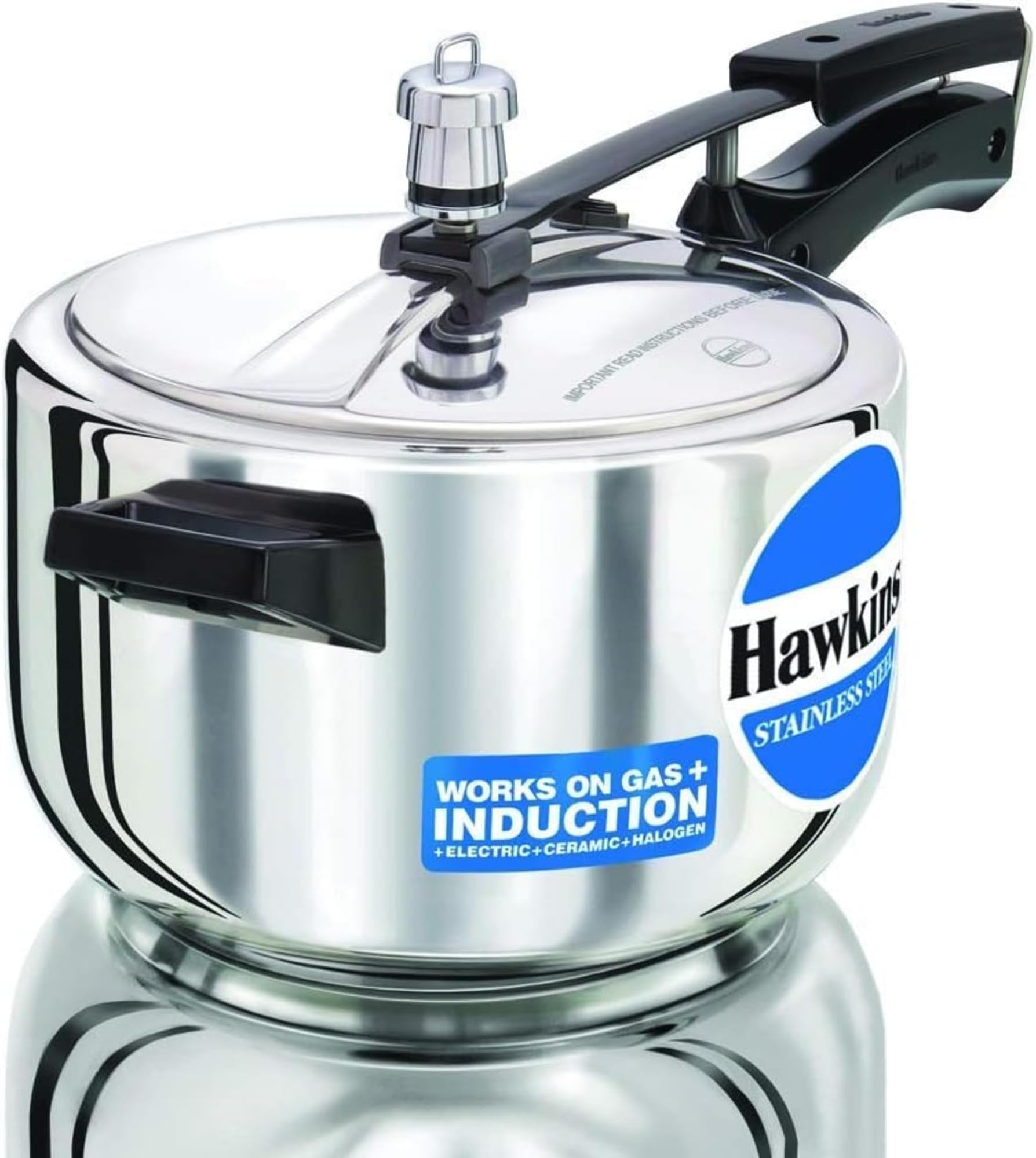 4 Litre Pressure Cooker, Stainless Steel Inner Lid Cooker, Induction Cooker, Silver (Hss40), 4 Liter