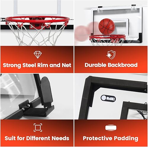 Miniatura 4 de Portable Basketball Hoop Outdoor for Kids Youth - 5.5FT-9.5FT Easy Height Adjustable Stand System wShatterproof Backboard - Indoor Outside
