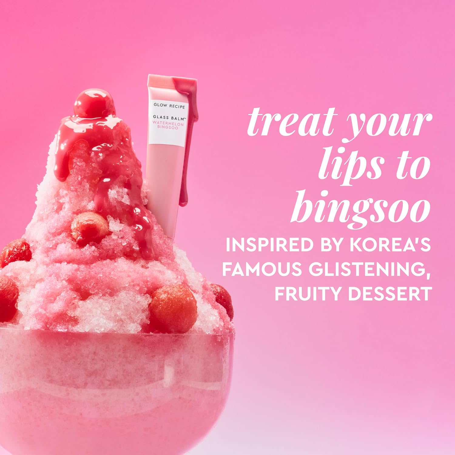 Glow Recipe Glass Balm Lip Treatment - 12Hr Hydrating Lip Balm & Moisturizer with Hyaluronic Acid to Smooth, Plump & Protect from Dryness - Sheer Soft Pink Tint, Watermelon Bingsoo (15 ml) - Image 8