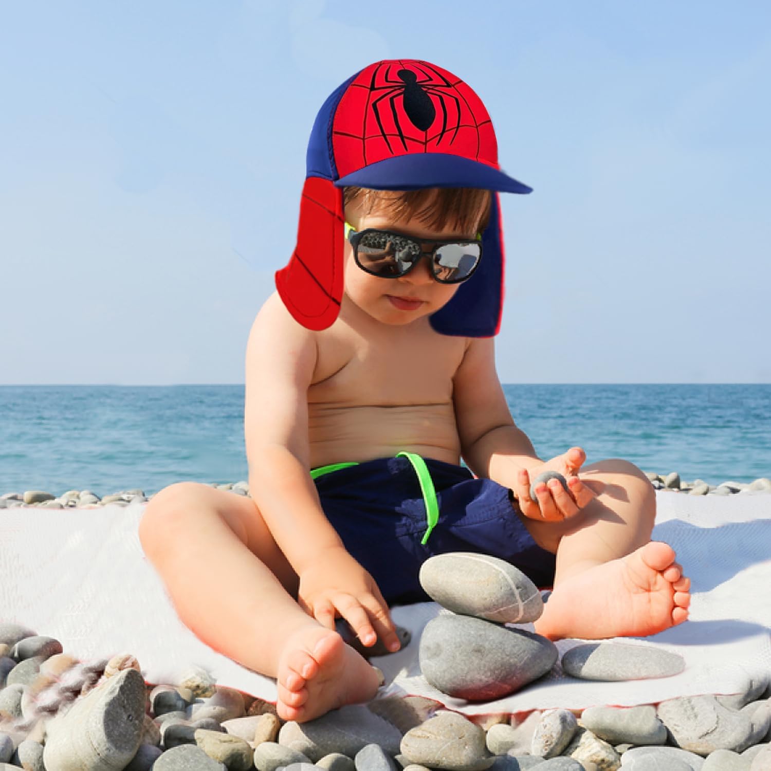 Gifts Treat Kids Summer Sun Hat, UPF 50+ Sun Protection Legionnaire Cap for 3-15 Years Old Girls and Boys - 3