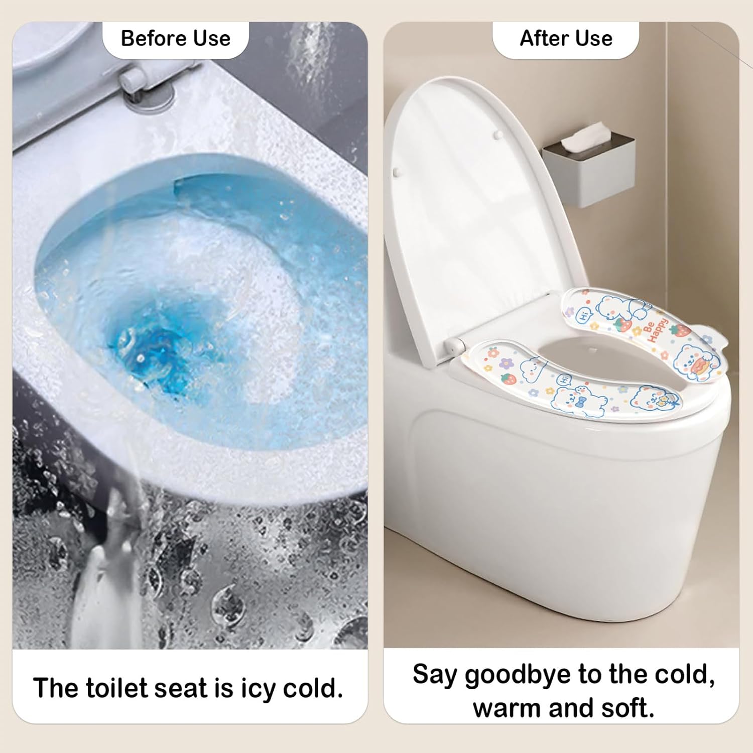 4 Pairs EVA Toilet Seat Cover with Handle image 4