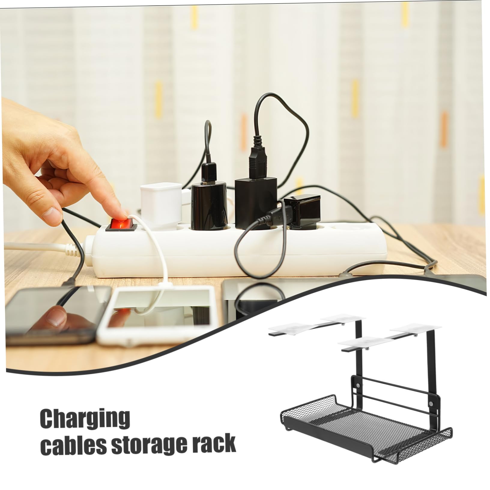 Gestión De Cables Organizador De Escritorio Cesta De Cables Diseño Compacto y Práctico