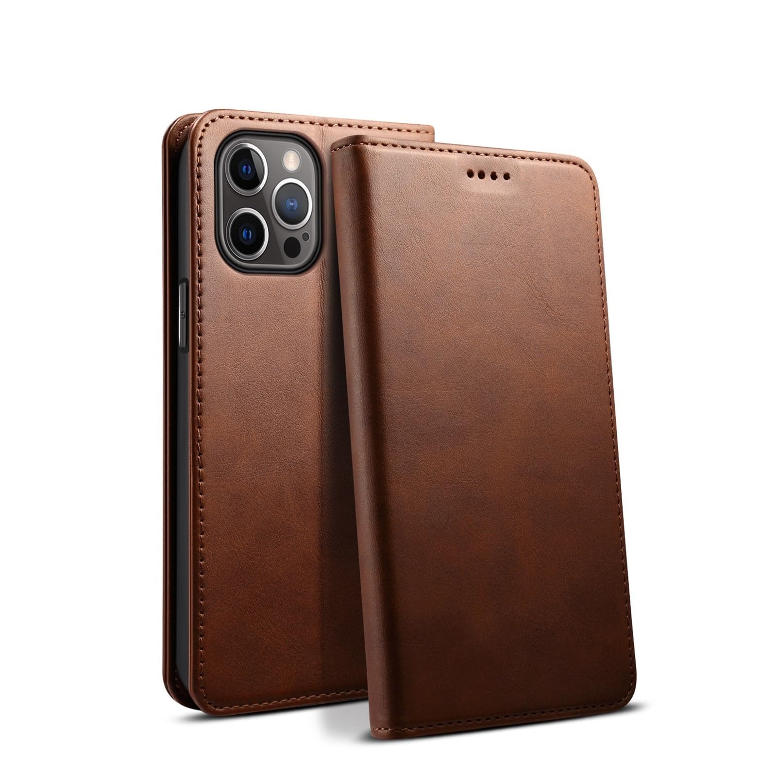 Générique Etui do Iphone 17 Pro Max/17 Pro/17 Air/17, skórzane etui z klapką z podstawką (khaki, 17 Air)