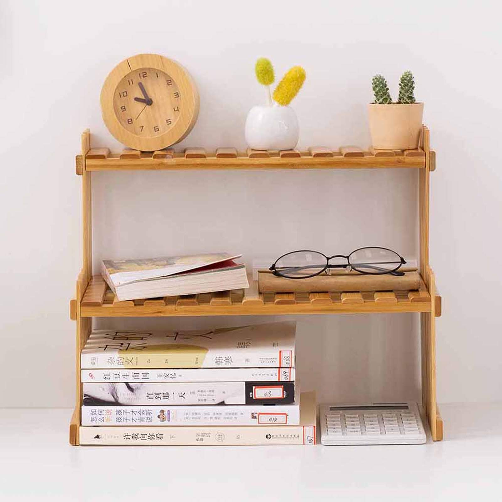 Natural Bamboo Plant Stand Shelf Rack Shelving Unit Tabletop