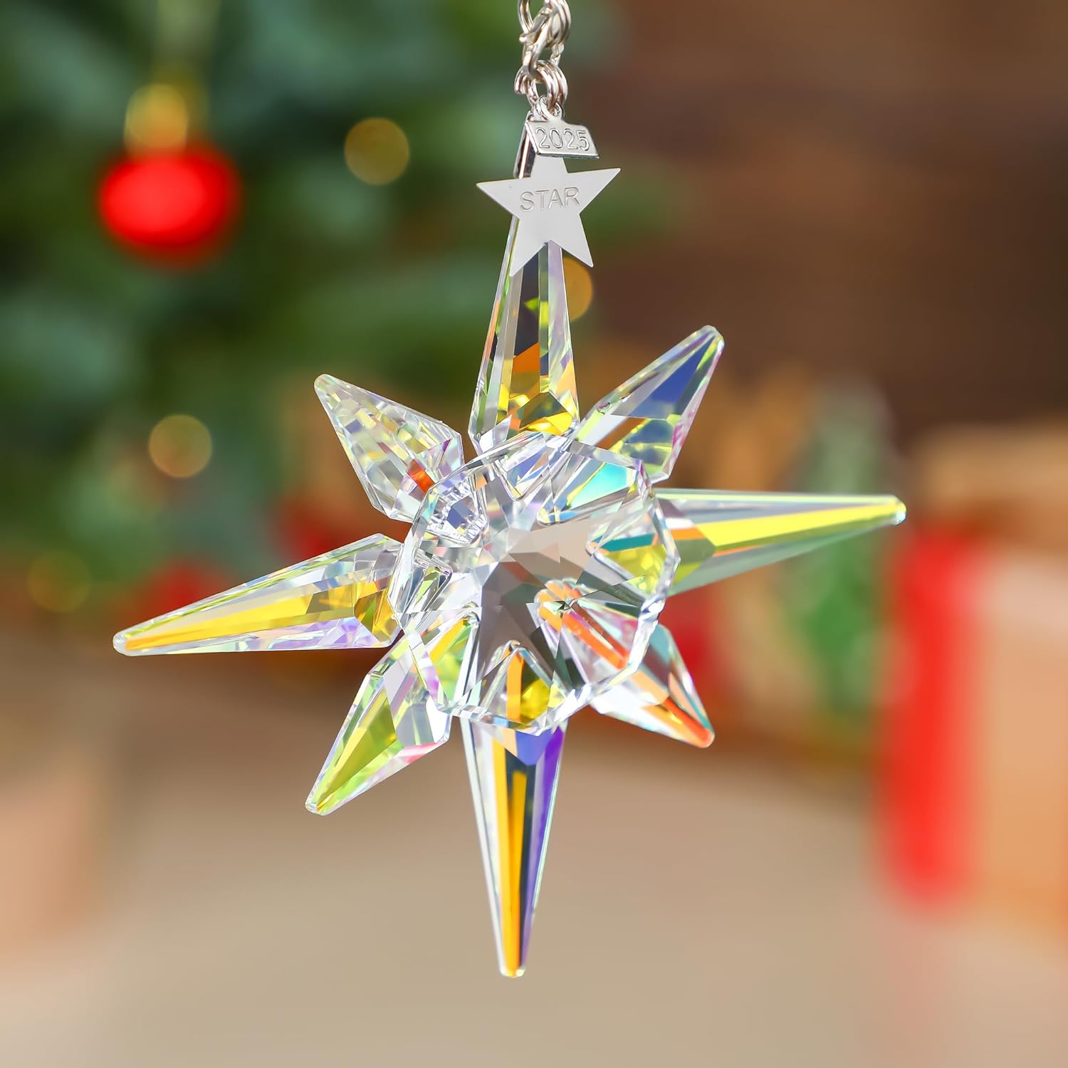 2025 Crystal Star Ornaments Glass Nativity Christmas Snowflake for Christmas Tree Hanging Pendant Colorful Crystal Sun Catcher Home Decor - Image 8
