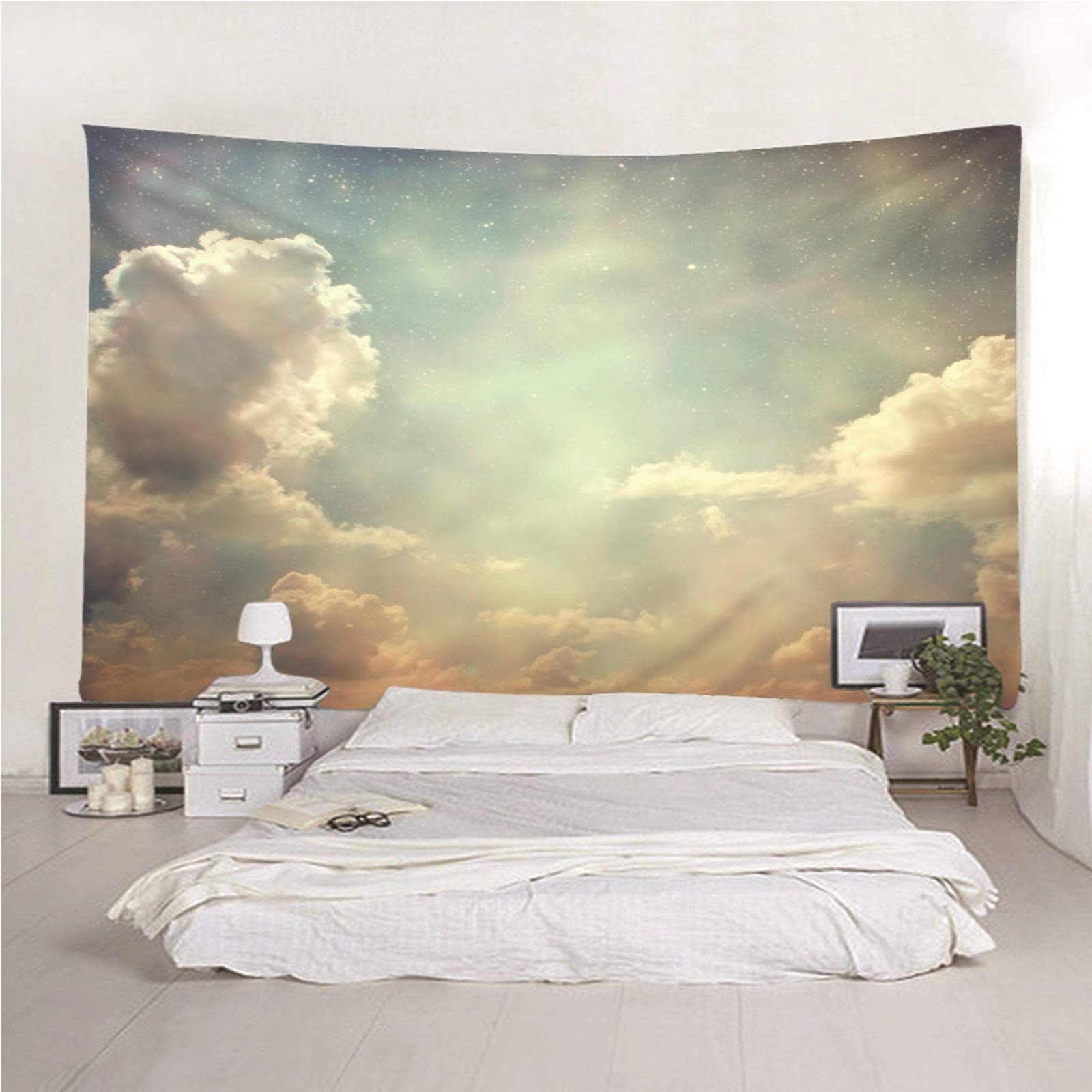 Daesar Wandteppiche Wandbehang, Wandbehang Wasserfest 300x260CM Tapisserie Psychedelic Himmel Wolken Wanddeko für Kinderzimmer Wohnzimmer Schlafzimmer