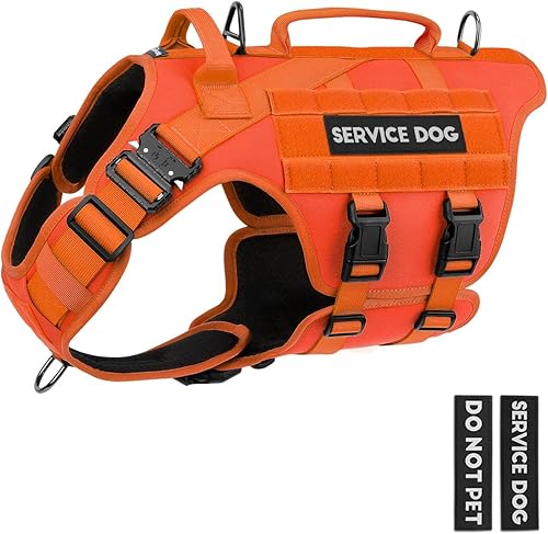 PETNANNY Arnés táctico para perros, chaleco de servicio para perros de razas grandes, panel de gancho y bucle para parches para perros de servicio,