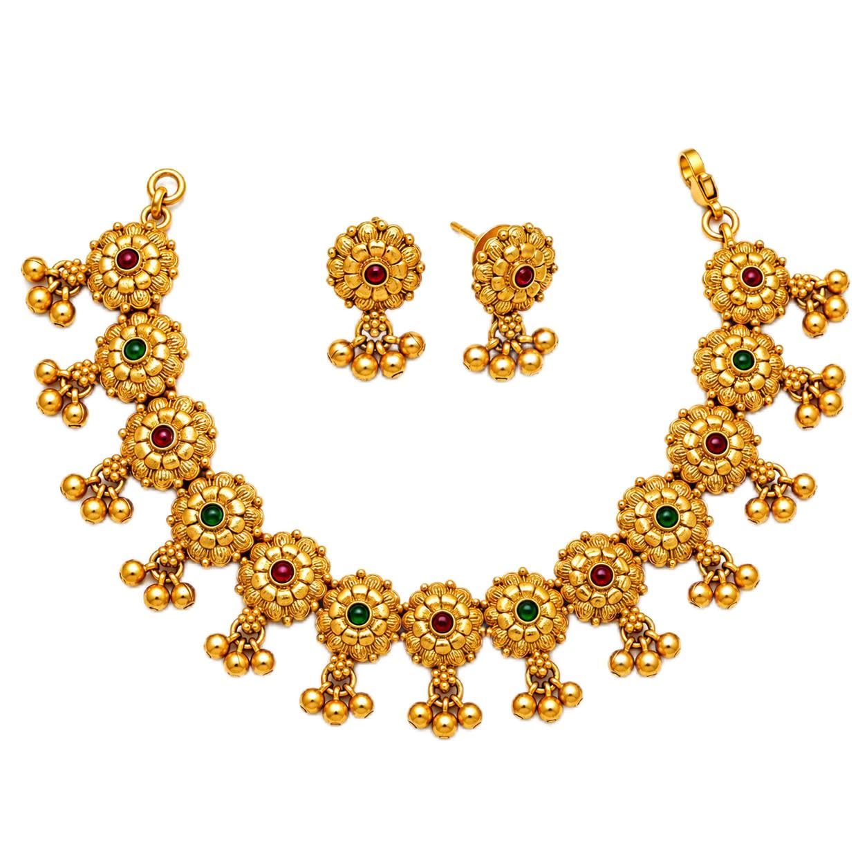 Temple Jewellery Set with Matching Earrings for Women-image-48