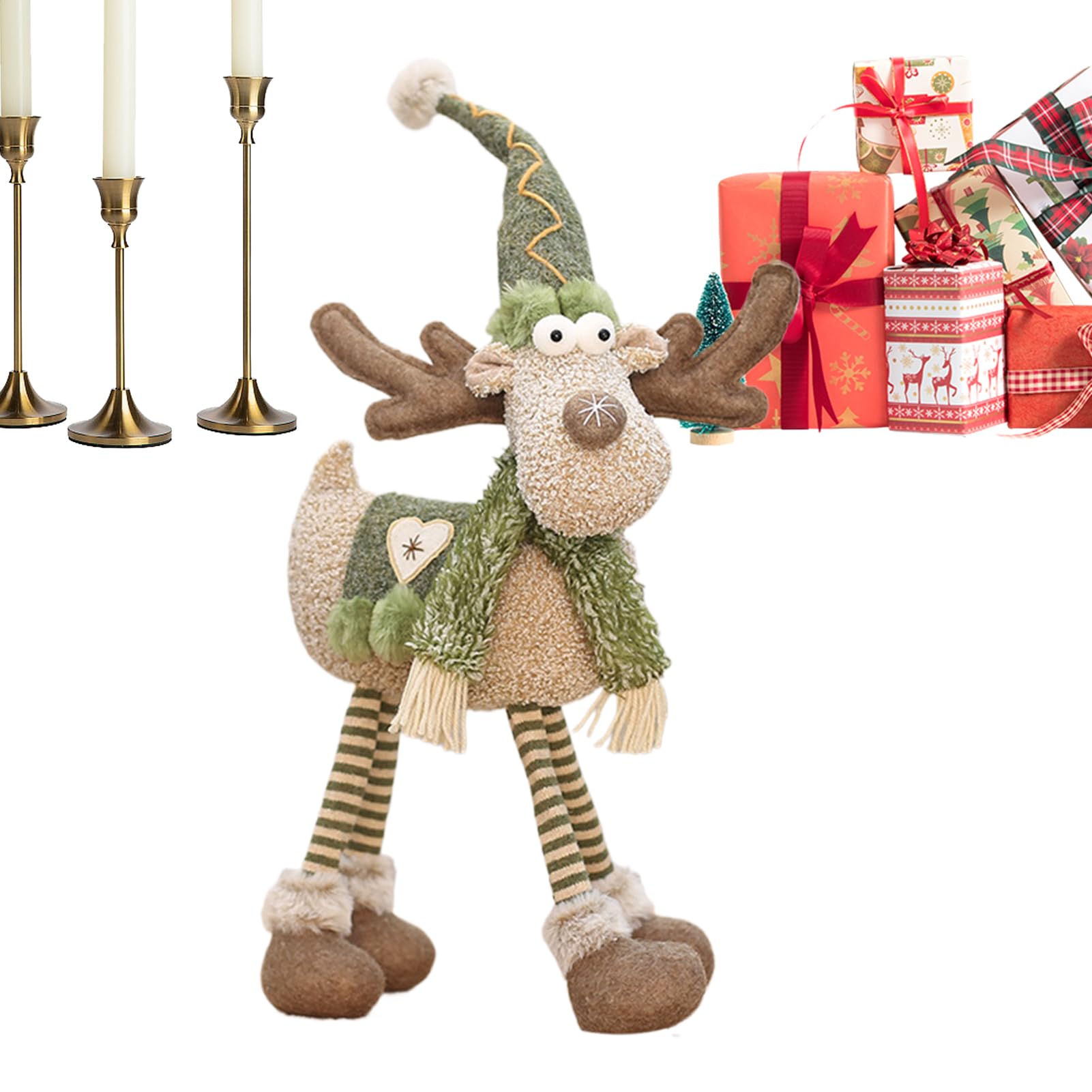 Bambola Renna Retrattile Gambe Retrattili Decorazione Invernale Natalizia | Ornamento Bambola Reno Imbottita Per La Casa L'Inverno Il Natale La Vetrina L'Hotel Il Centro