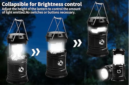 Miniatura 6 de KunHe Paquete de 5 linternas LED plegables portátiles de 1800 mAh, ligeras, impermeables, recargables, con USB, para interiores y exteriores, luz de