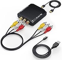 Wenter RCA to HDMI Converter 1080P Adapter - Mini AV CVBS to HDMI for VCR VHS Xbox PS3 Wii N64 DVD Players - Plug & Play PAL/NTSC