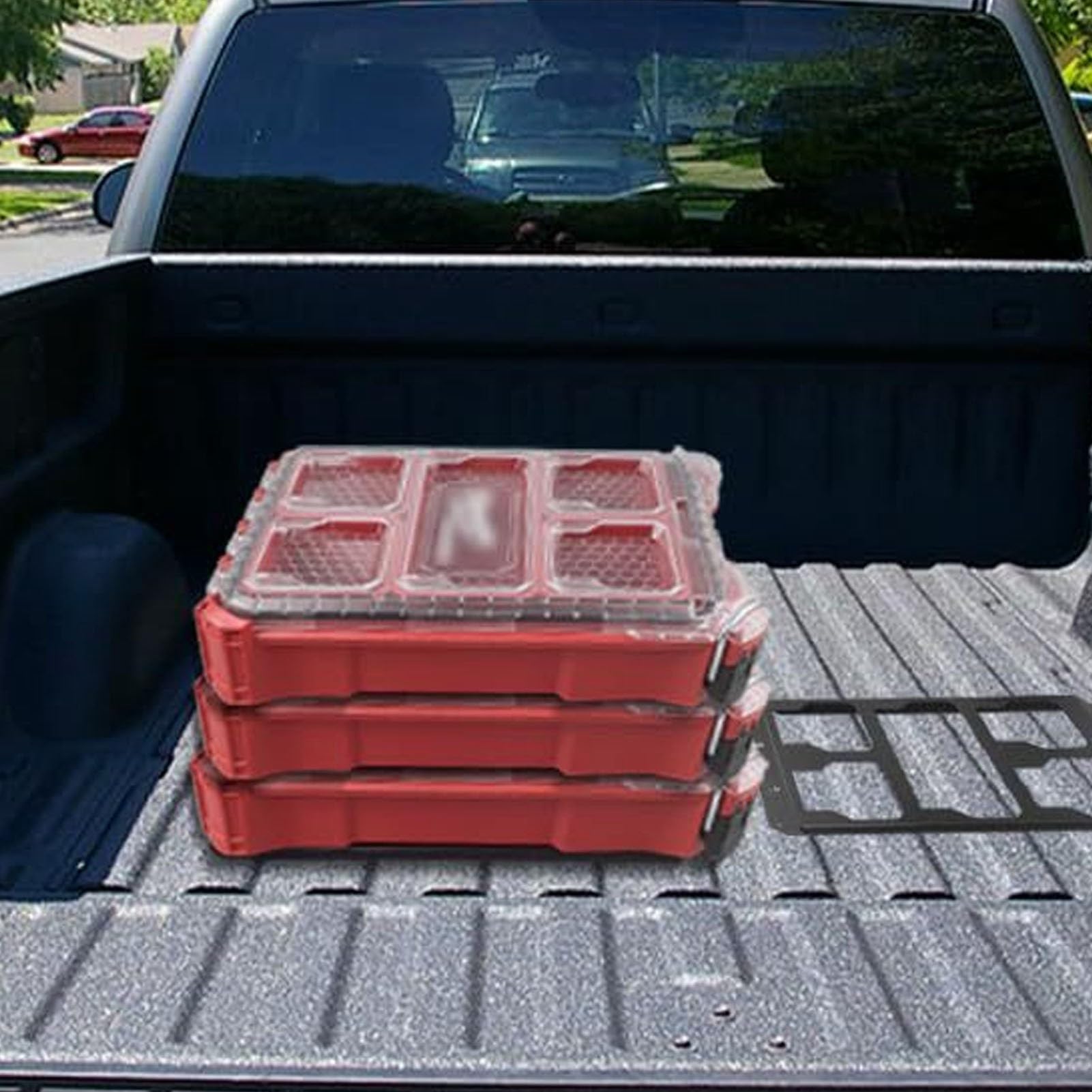 Montaje Lateral de Caja de Herramientas, Bandeja Plegable de Aleación de Aluminio para con Diseño Plegable y Bloqueo de Riel Seguro, para Almacenamiento y Organización de Herramientas
