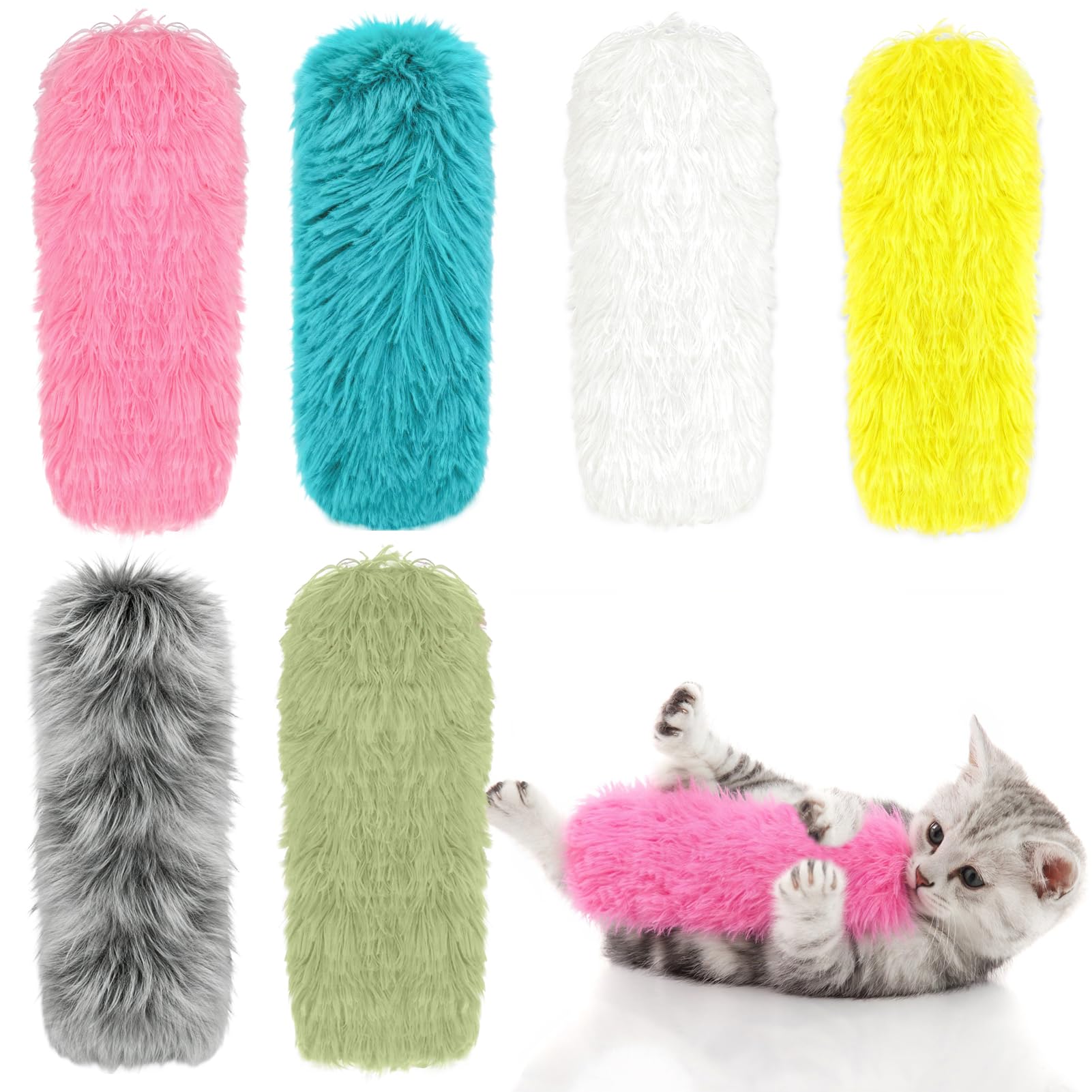 GSrenyu 6 Pack Cat Catnip Toys Pillows Interactive Plush Catnip Toys with Crinkle Sound Cat Chew Toy for Indoor Cats Kittens Exercise Play Birthday Gift