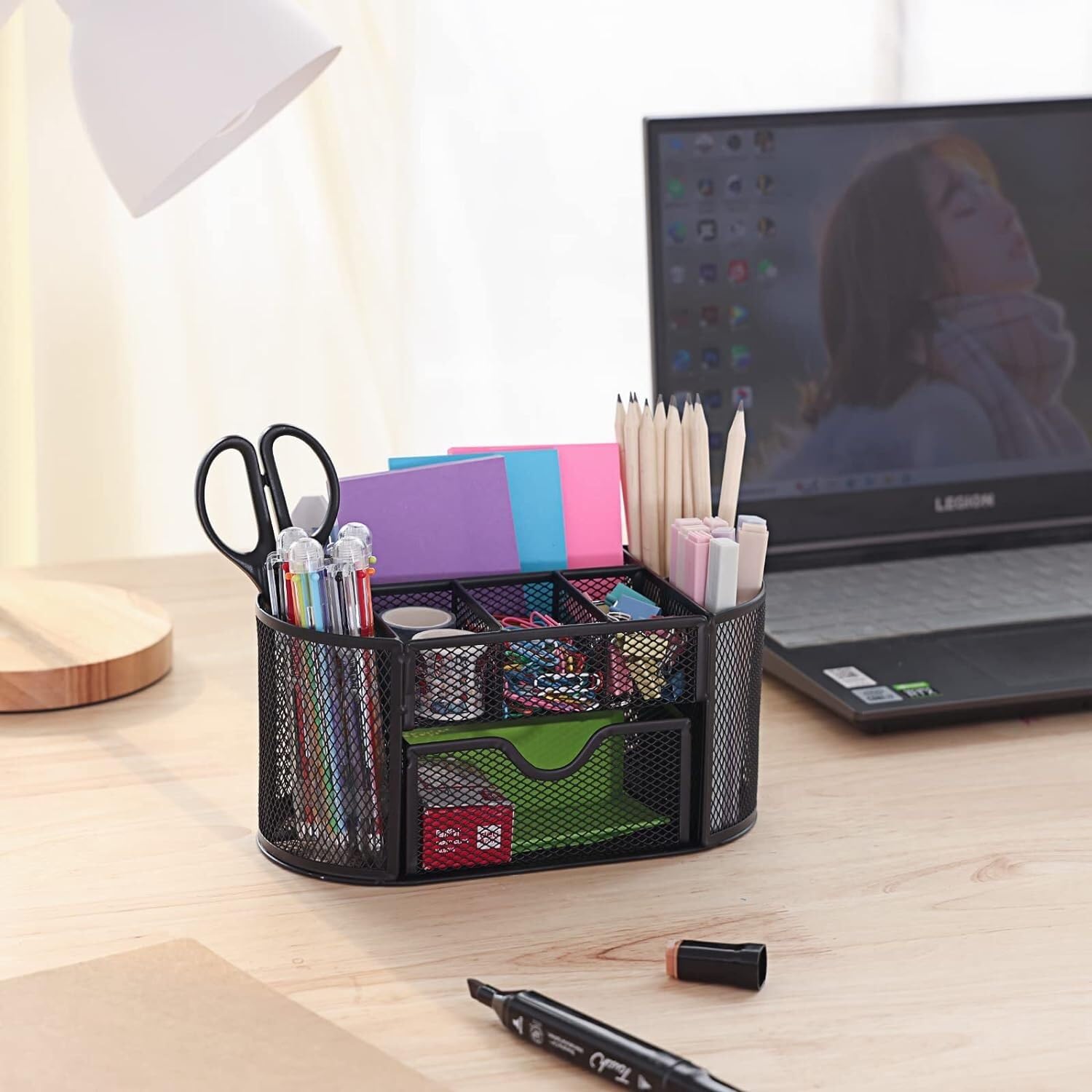 Organizzatore Scrivania Organizer E Accessori da Scrivania Portapenne per in Rete con Scomparti Ufficio