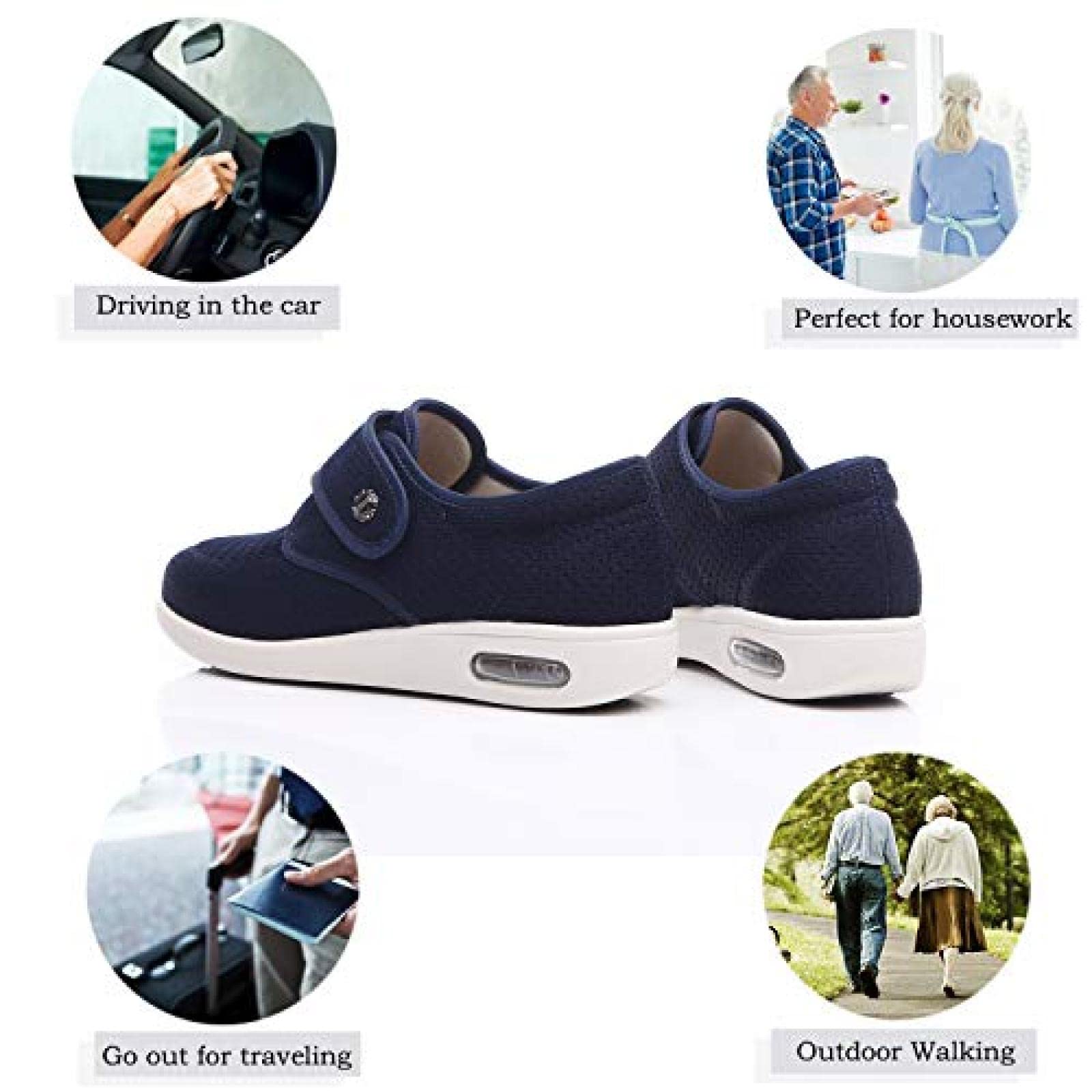 Regolabile Con Ortopedia Pantofole Scarpe da passeggio da donna in memory foam con cuscino d'aria casual Pantofole Diabetiche In Schiuma Confortevole