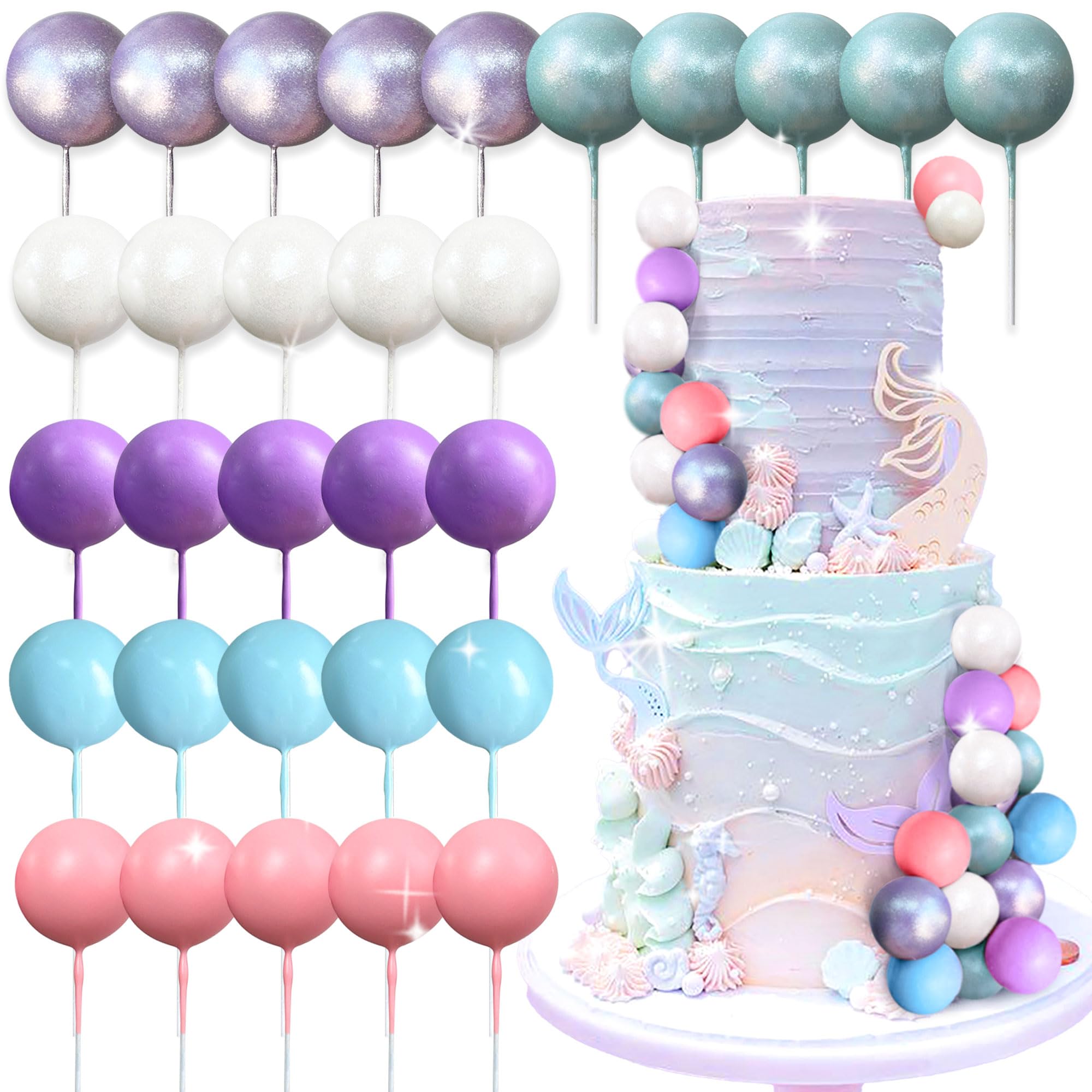 Roaring Good Time Mermaid Tail Cake Topper Under the Sea Cake Decoration Balls Cake Topper Mermaid Tail Cake Topper Mermaid Party Supplies