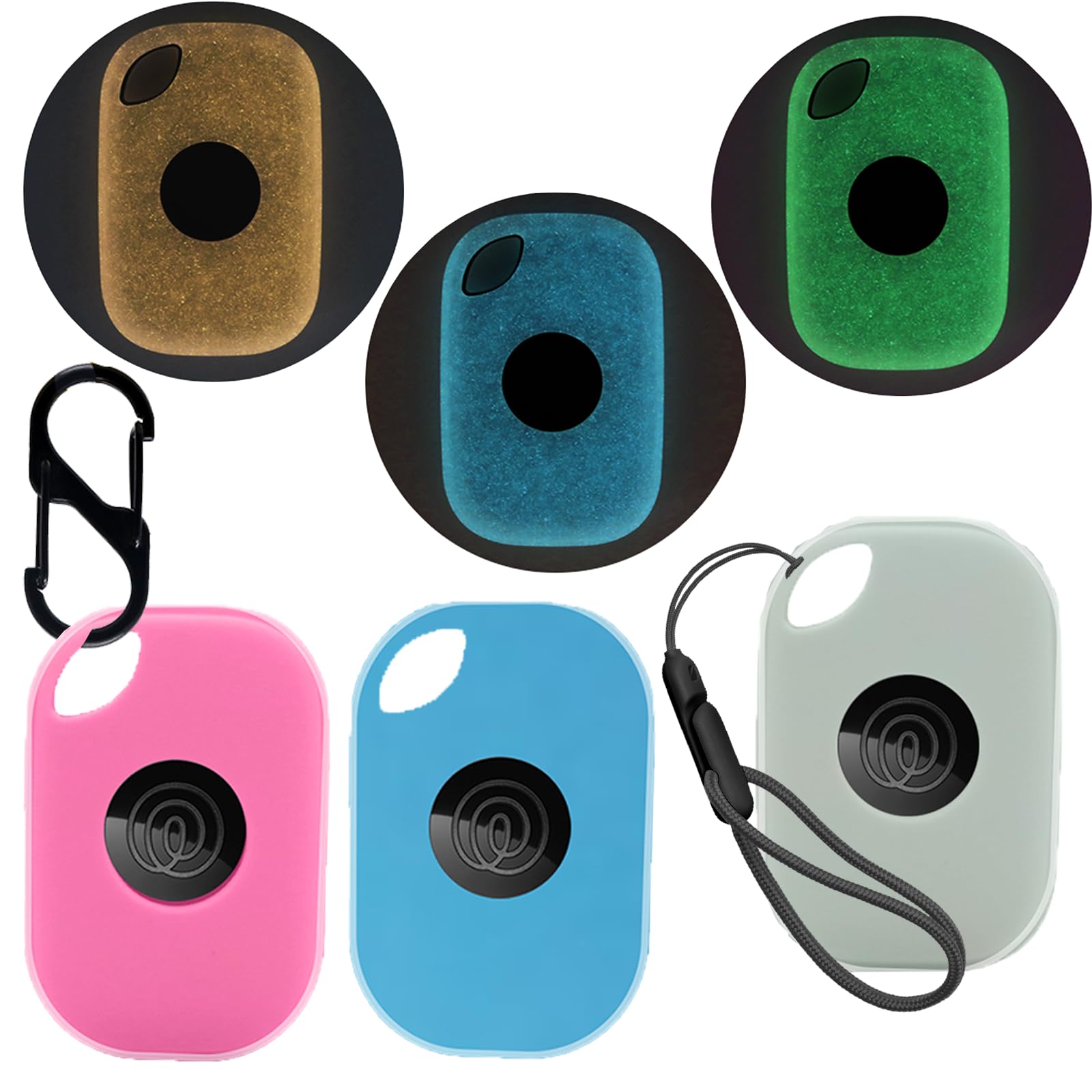 3pack Case for Tile by Life360 Pro (2024),Silicone Protective Cover(with Carabiner + Lanyard) Drop-Proof,Scratch-Proof,Protective Case for Tile Pro 2024 RE-61011 (FluorescentGreen+Pink+Blue)