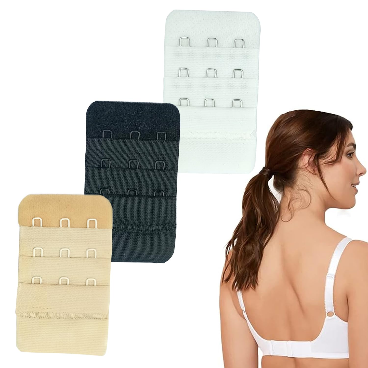 aakriti Women's Soft Comfortable Elastic Bra Extenders Women's Bra Extension Strap Ladies Bra Extender Bra Band Brassiere Extenders-picture-6