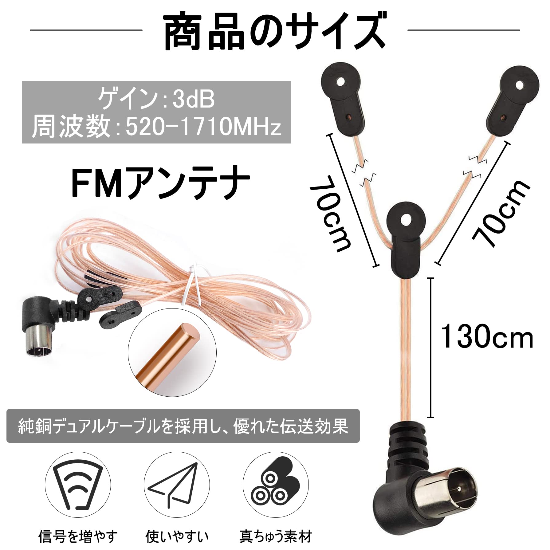 Amazon | Sheehow コネクター 75オーム Ohm T型/Y型 室内 ダイポール