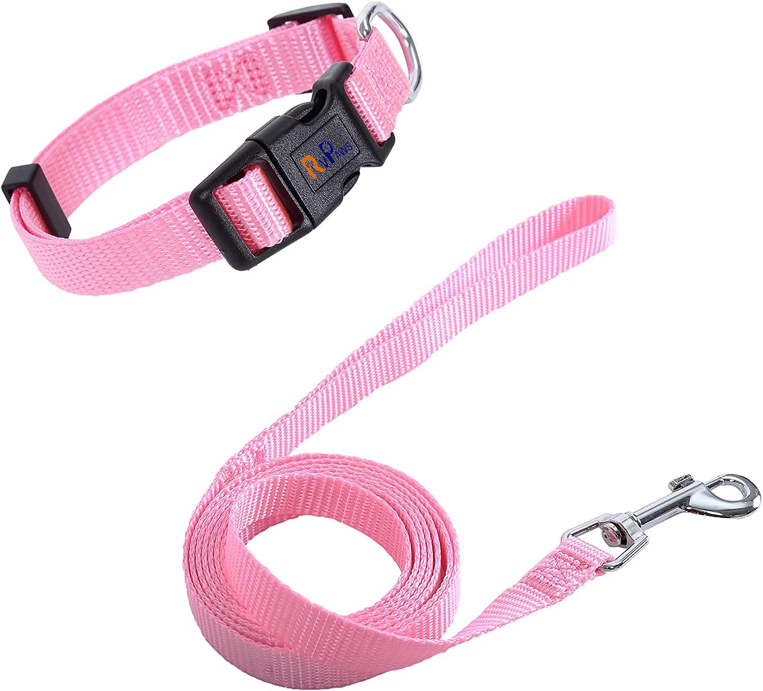 RvPaws Classic Dog Collar and Leash Set, Adjustable Nylon Collar with Leash for Small and Medium Dogs, Quick Release and Breathable Collar Set for Puppies (Pink Color) (B0BLKJ5QMB) Amazon Price History, Amazon Price Tracker