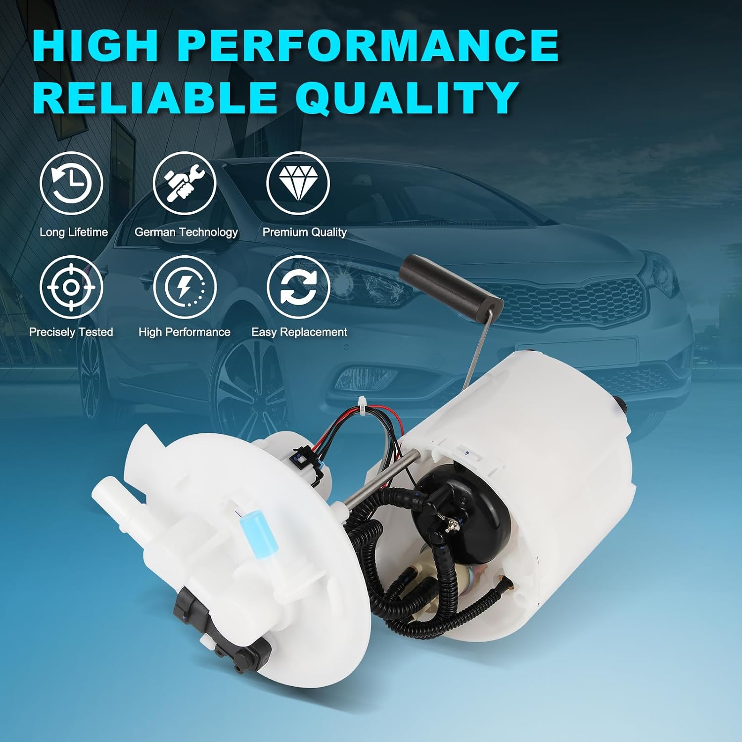 OTO-K Electric Fuel Pump Module Assembly Compatible w/Pressure Sensor Compatible with Hyundai Elantra 2011 2012 2013 2014 2015 2016, L4 1.8L, Gas, Replaces# 31110-3X500 E9073M