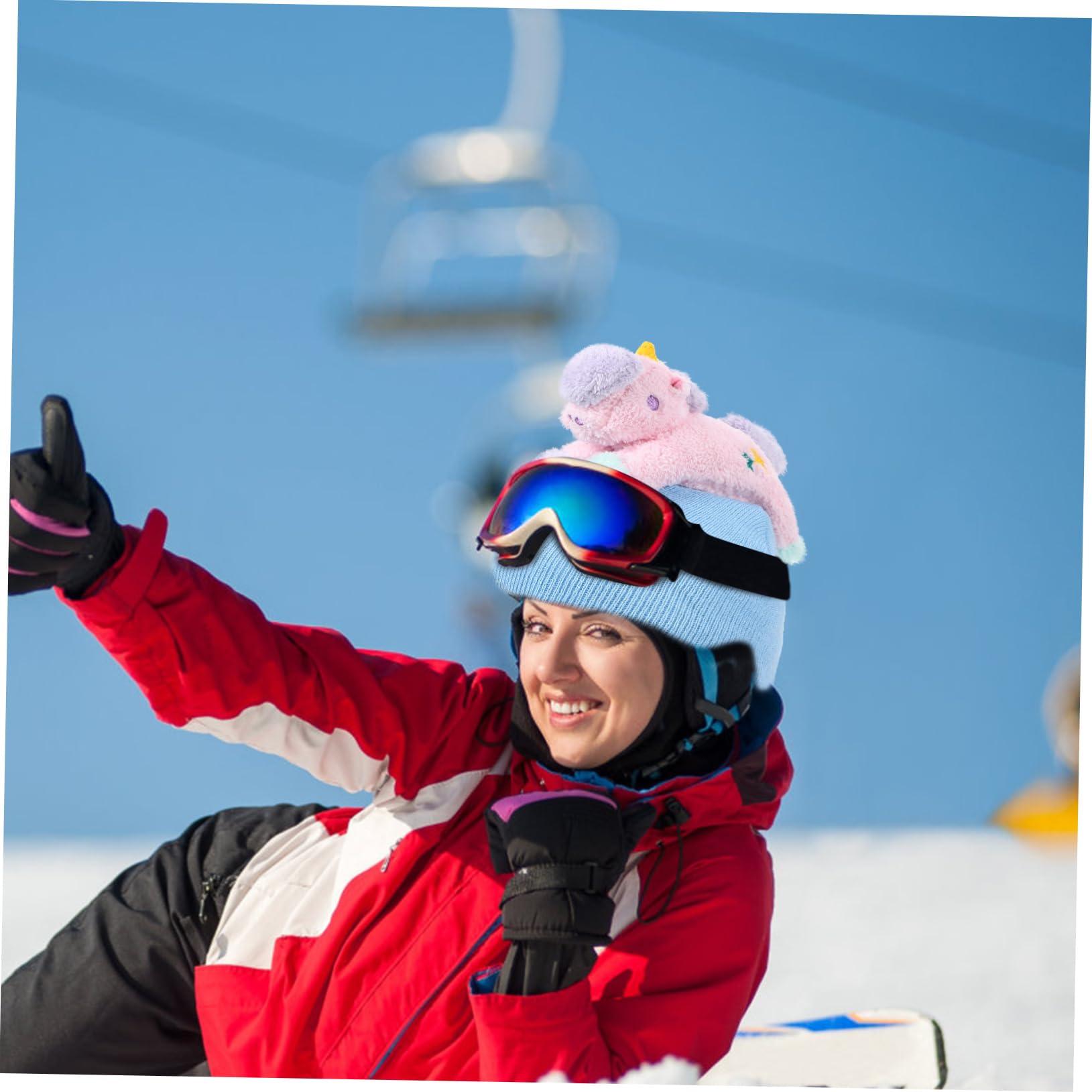 Housse de Casque de Ski Élastique Décorative Protection de Casque Lavable avec Design Compatible avec Accessoire pour Hiver