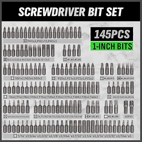 Miniatura 4 de SWANLAKE - Juego de 232 puntas de destornillador, juego de puntas de destornillador de acero al cromo vanadio, incluye puntas de seguridad,