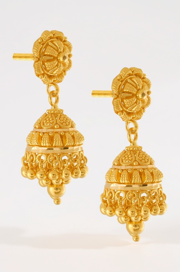 22KT Yellow Gold Jhumki Earrings for Women - 8.92 Grams