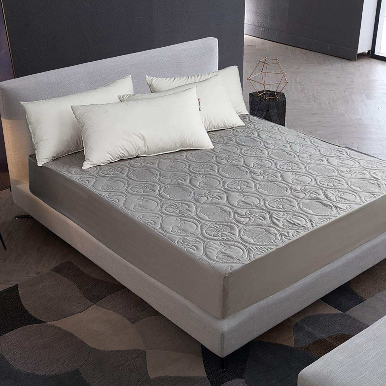 WGE Bouclier Matelas Imperméable Respirant Embossé Haute Qualité, Matelas Hypoallergénique (De 90X220cm) - Antibactérien, Antifongique.,90X190cm