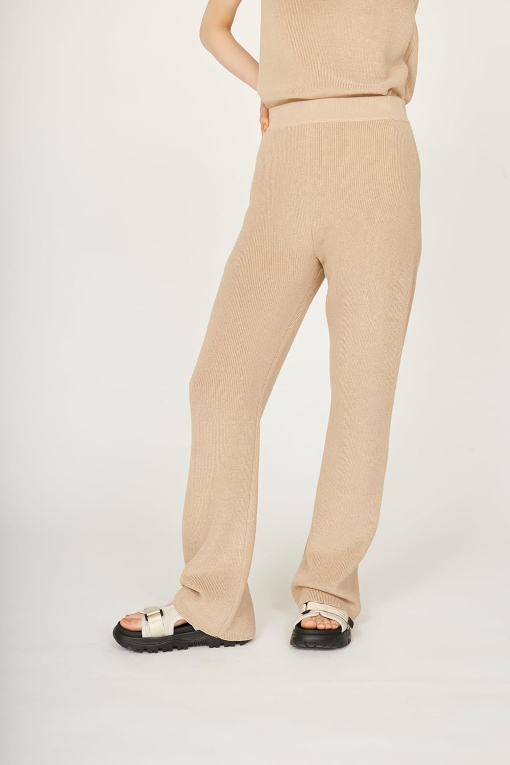 [エミ] リネン混ニットパンツ 13WNP252055 レディース