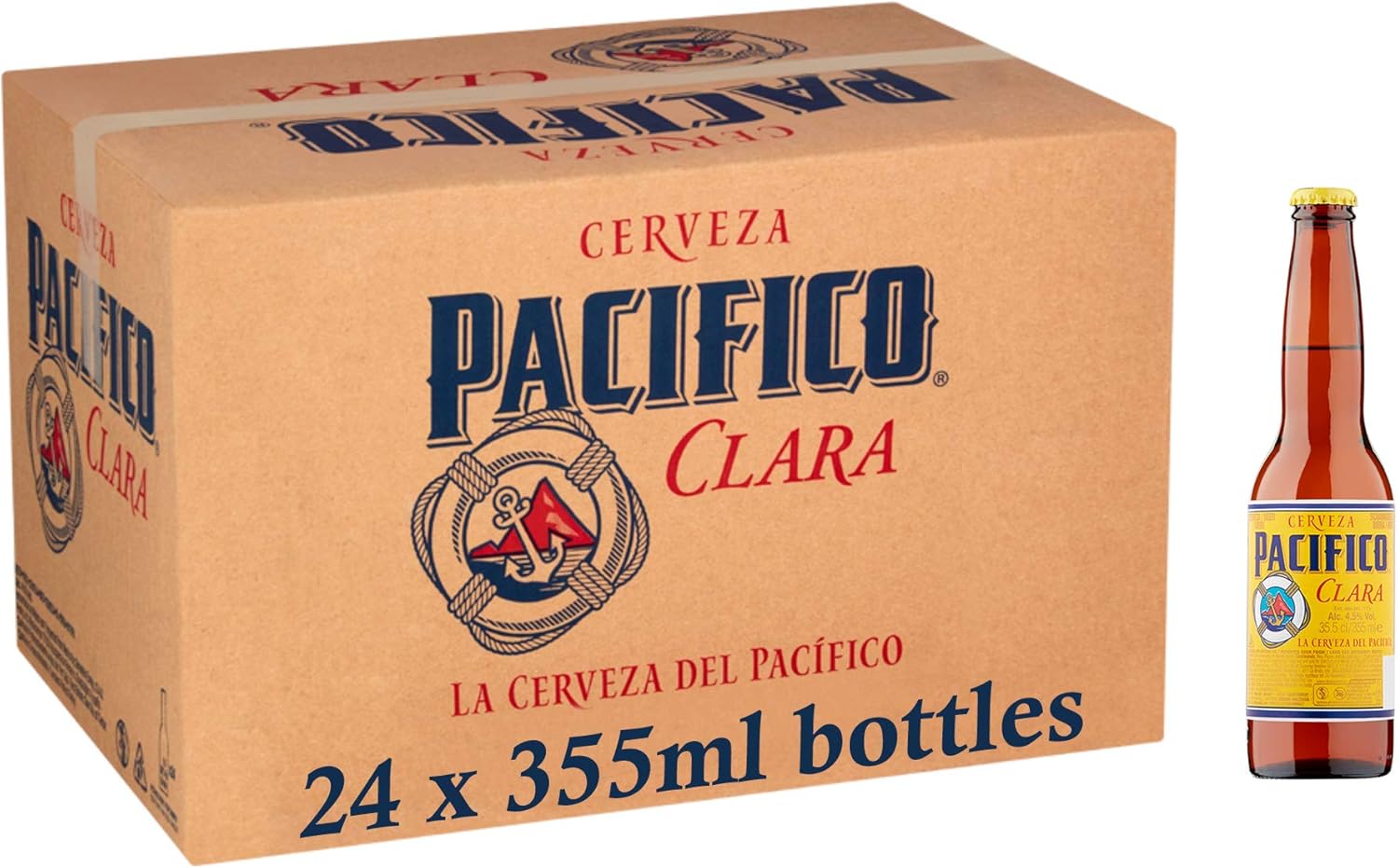 Pacifico Clara Mexican Lager Beer 4.5 ABV, 24 x 355ml Amazon.co.uk