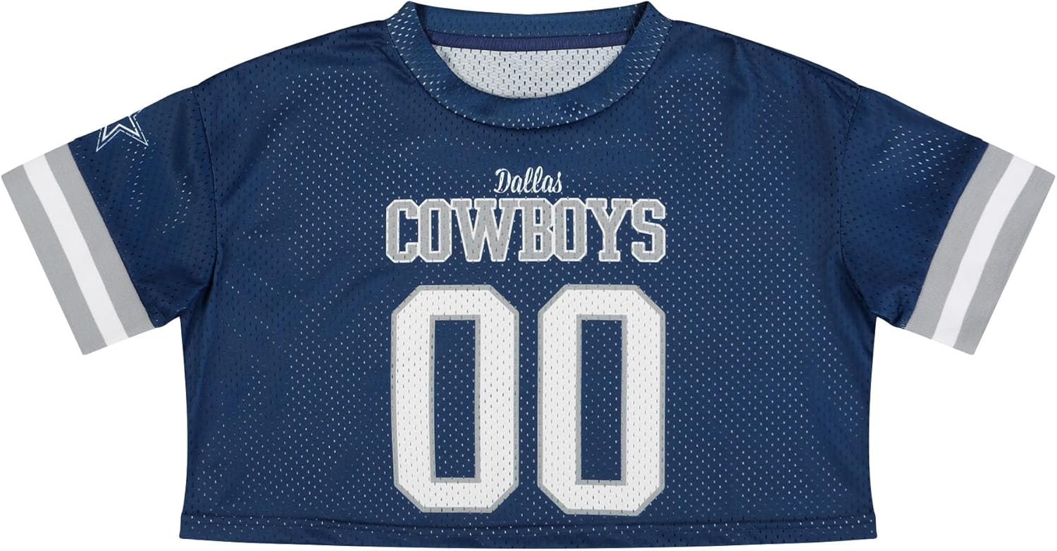 FOCO NFL Womens NFL Ladies Fashion Gameday Jersey Mesh Crop Top Shirt - Image 3