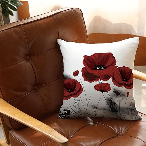 Miniatura 7 de Funda de almohada con diseño de plantas verdes, funda de almohada cuadrada decorativa, funda de cojín, juego de 4, regalo de decoración perfecta