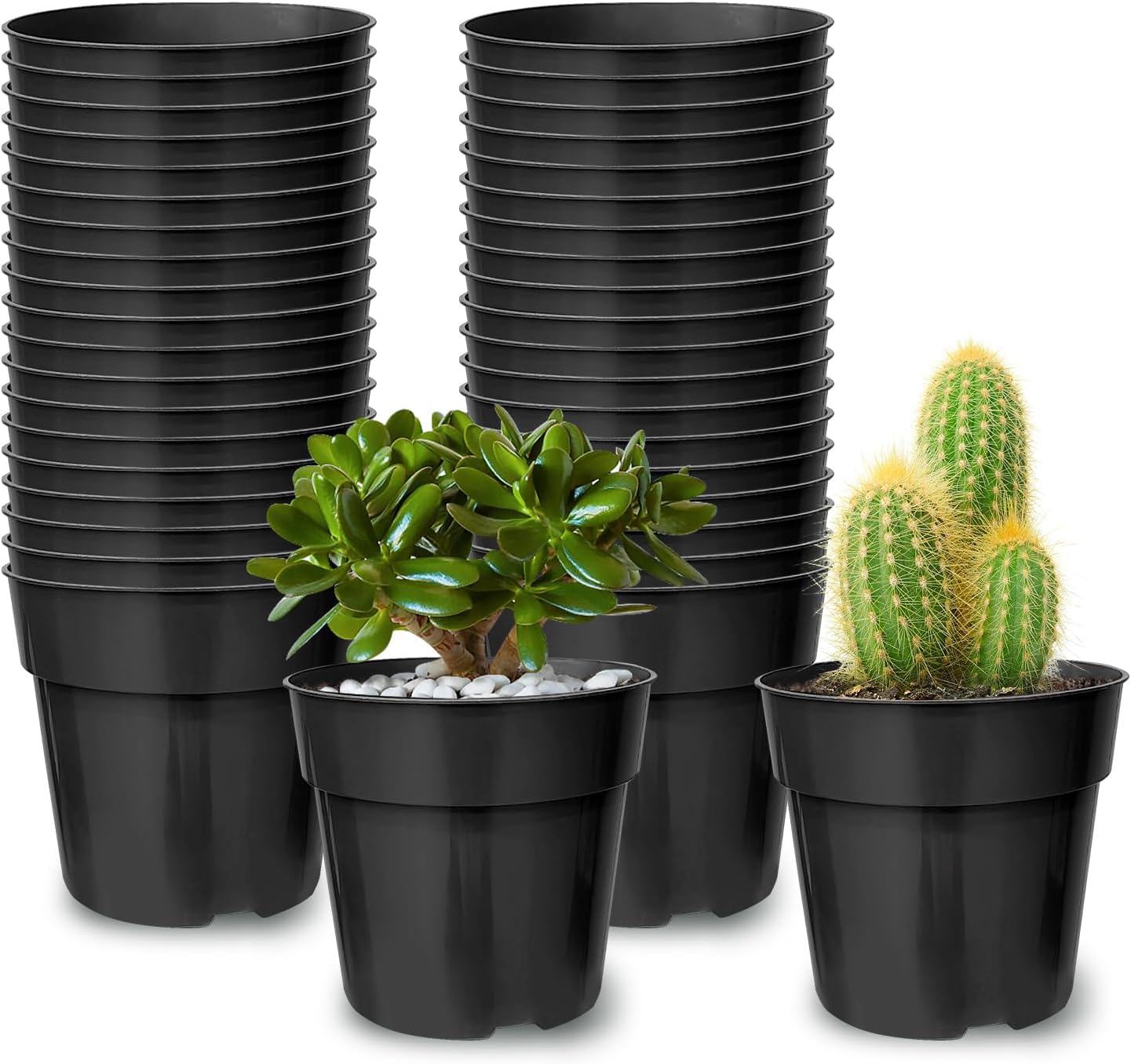 Plastic Pots for Plants, Cuttings & Seedlings, 4Inch, 30