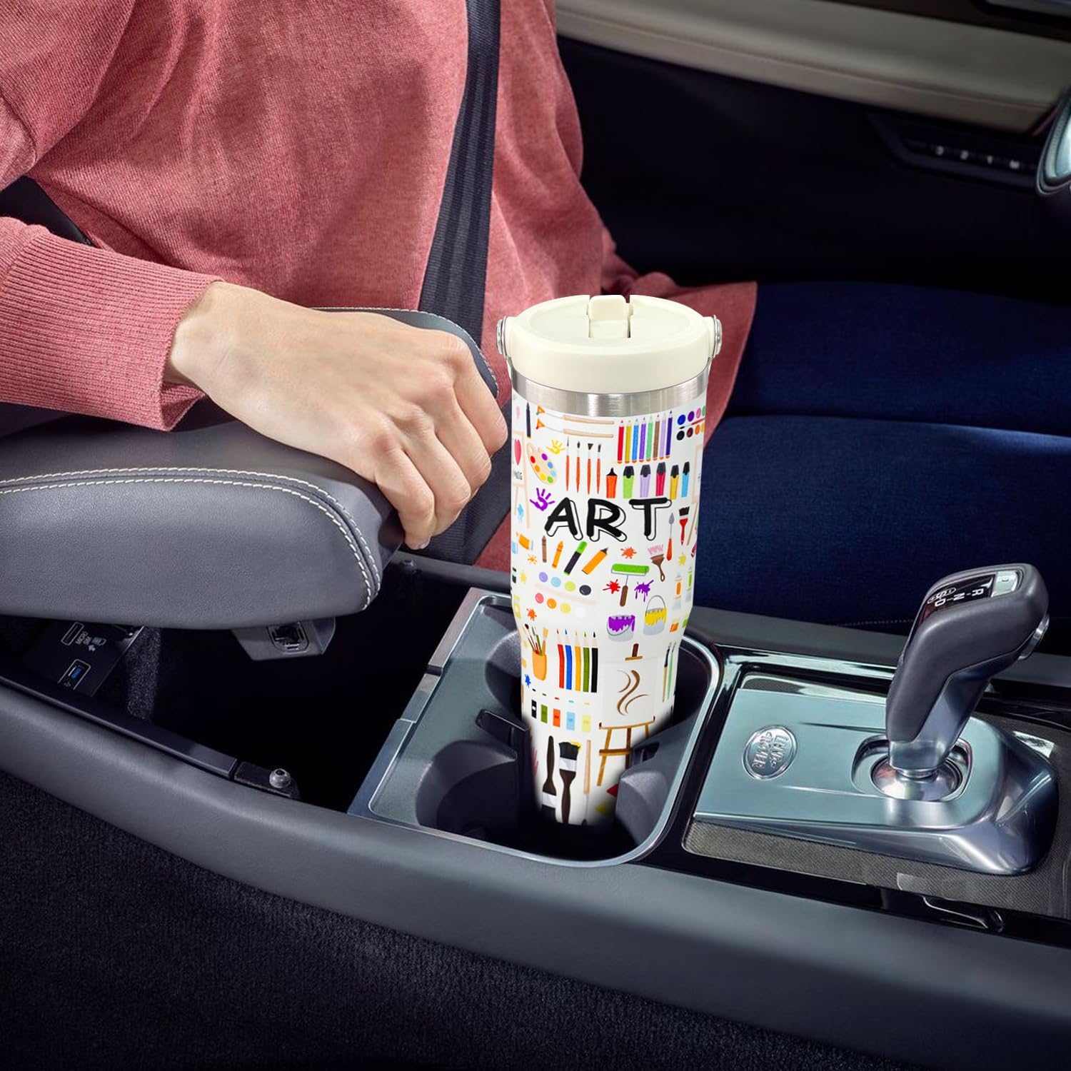 Art Teacher Gifts 30 Oz Art Teachers Insulated Tumbler Cup Teacher Appreciation Gifts For Women Men Travel Mug With Straw And Handle