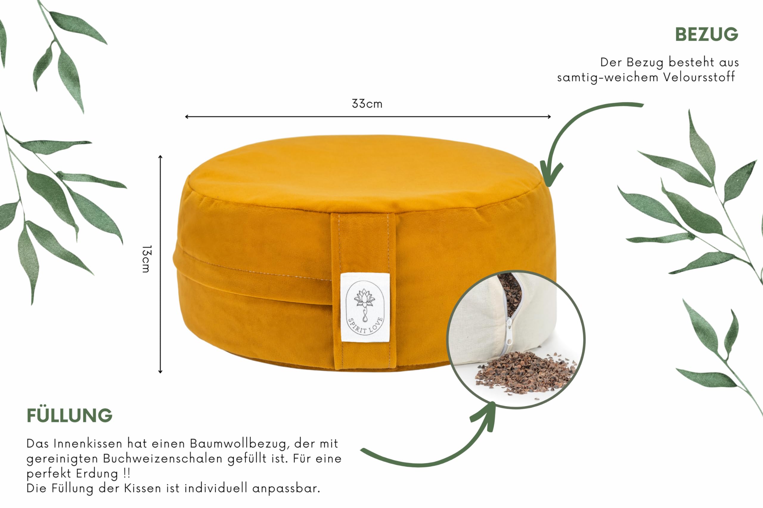 Meditationsset Zafu und Zabuton- faltbar Meditationsmatte Set- Velour Meditatioskissen weicher Stoff- bessere Unterstützung- waschbarer Bezug- langlebige Füllung- Ideal für Yoga- Anfänger und Profis
