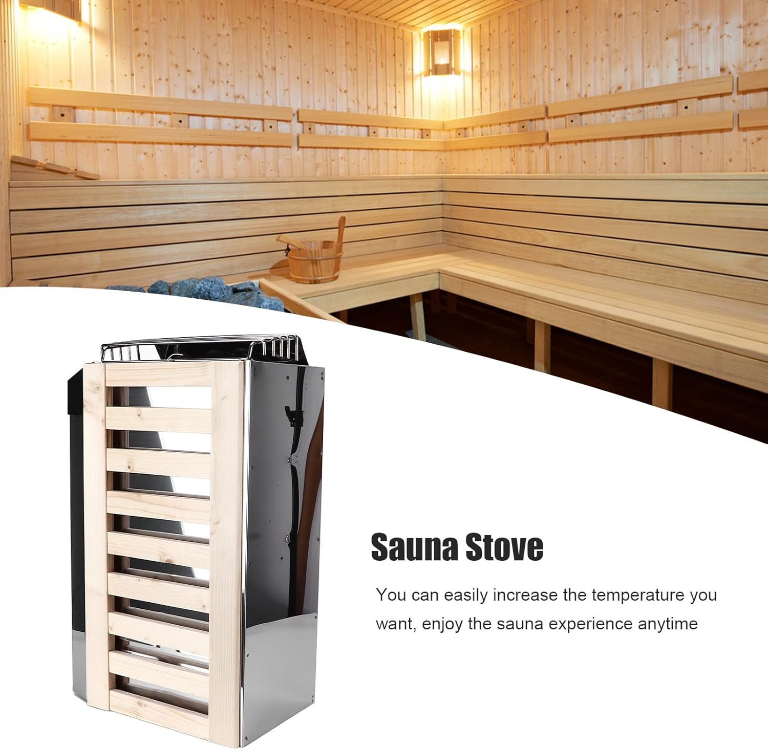 3KW Sauna Stove Stainless Steel Sauna Heater 110V Internal Control Sauna Heating Stove Heater Sauna Room Equipment Wet and Dry Bath Sauna Heater Stove for Home Hotel Spa Steam Room