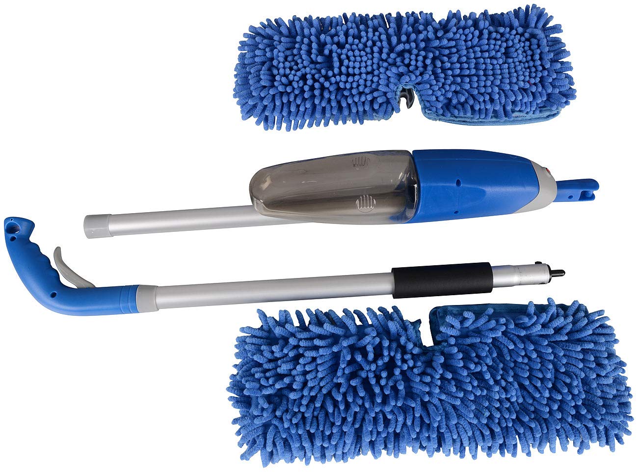 Sichler Haushaltsgeräte Sprüh Bodenwischer: 4er-Set Nass-Trocken-Bodenwischer, Sprühfunktion, 700ml Wassertank (Sets Profi, Trocken Wischmop)