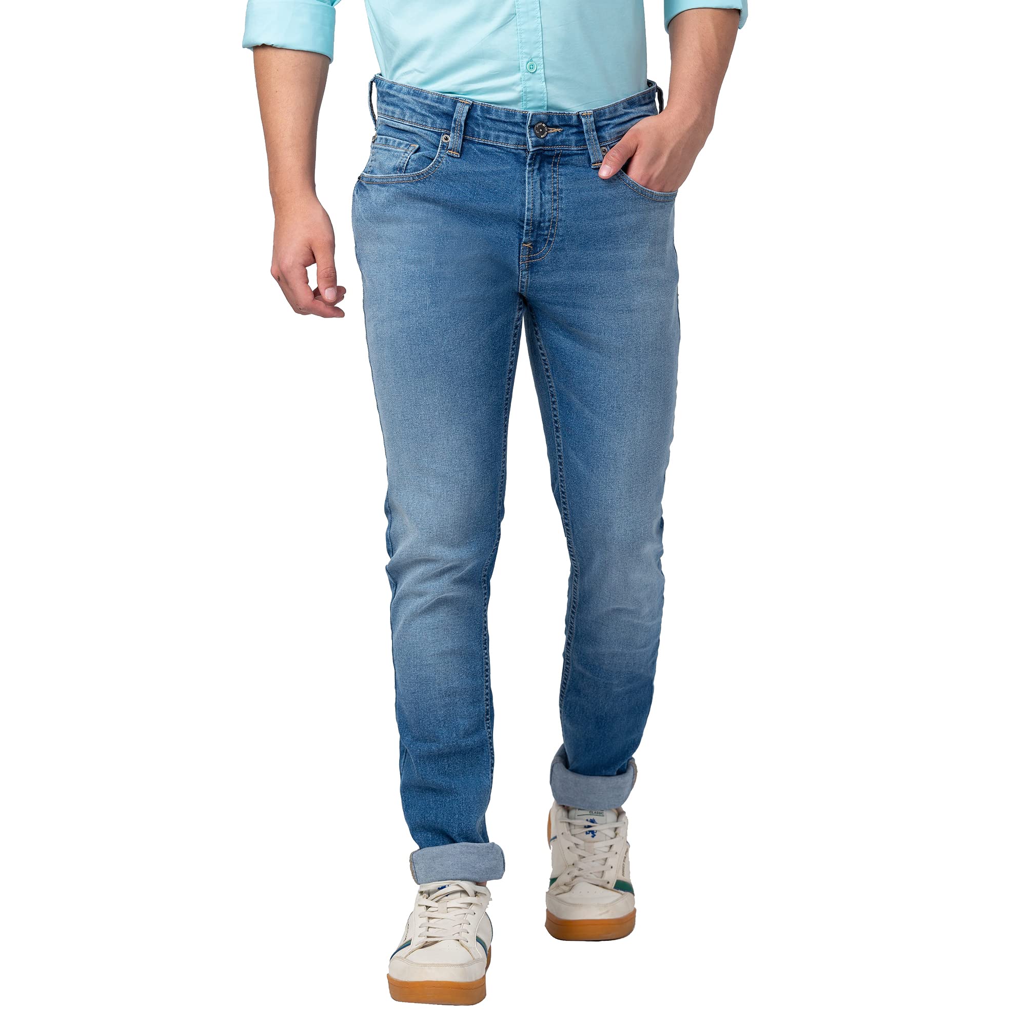spykar Blue Low Rise Slim Fit Jeans for Men-picture-13
