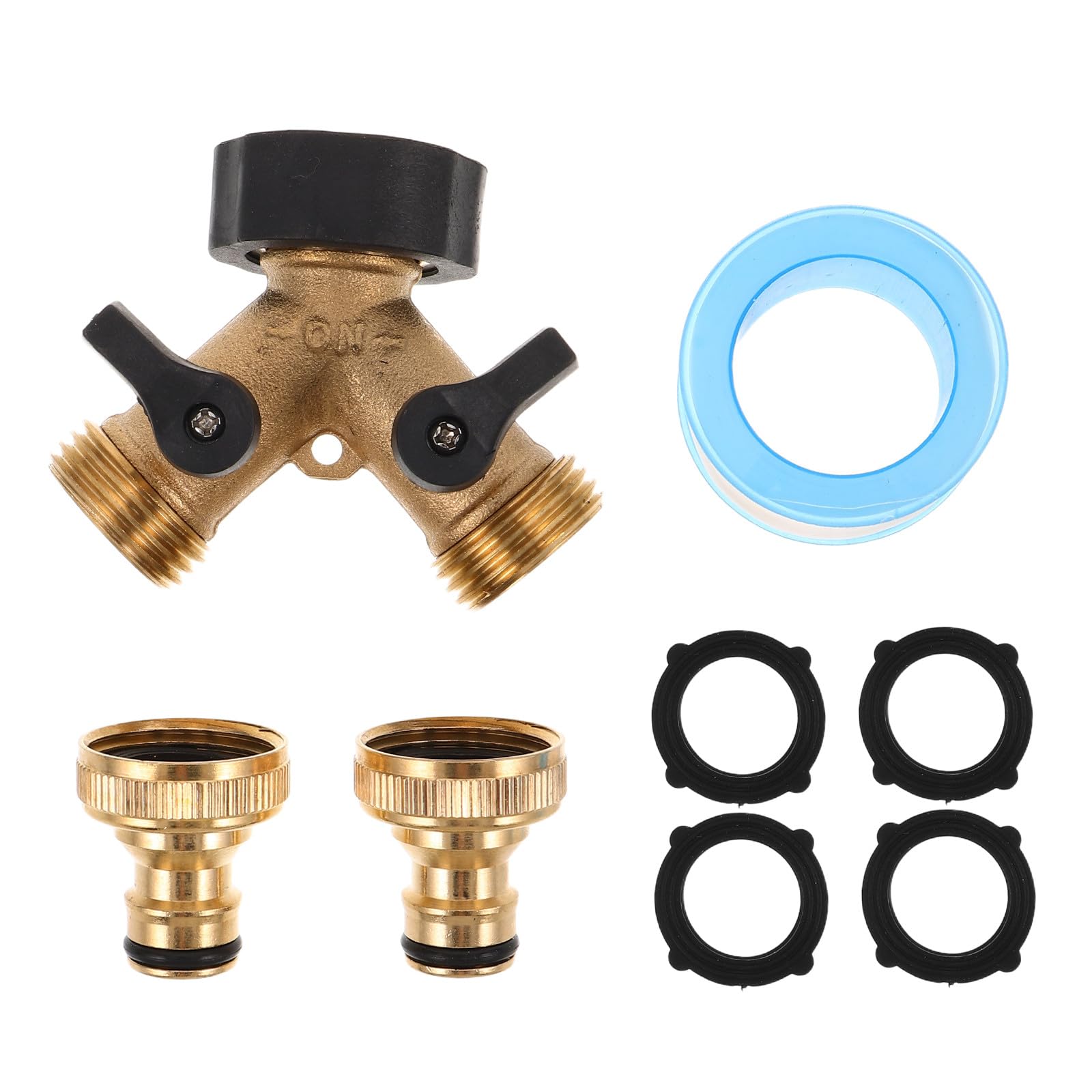 Gatuida 1 Set di sdoppiatore a Y per Tubo Flessibile dell'Acqua, deviatore per Tubo Flessibile in Rame, ugello in Rame, Adattatore da Giardino a Collegamento rapido per Uso Esterno in Giardino