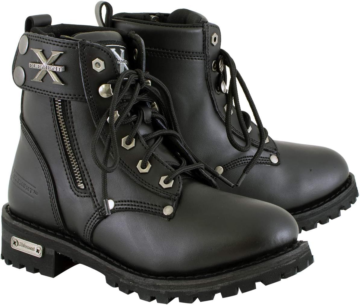 Xelement 2505 Women's 'Righteous' Black Leather Zippered Motorcycle Boots