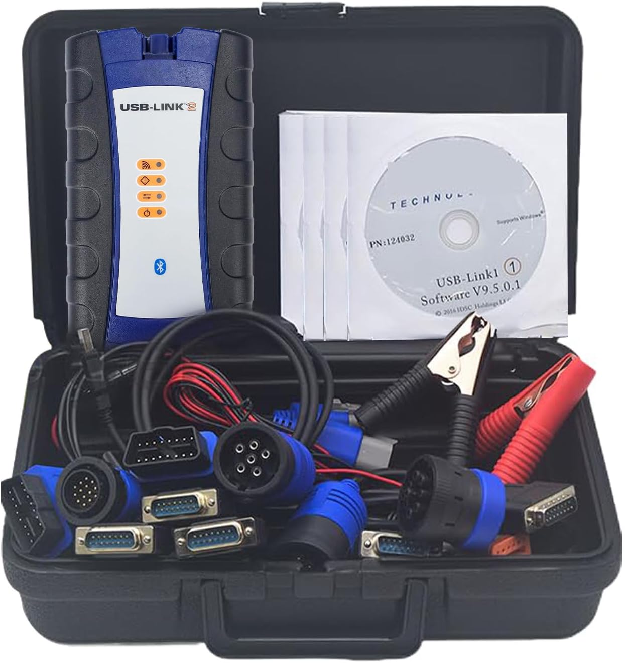 Scanner para Camiones Diesel, NEXIQ USB Link + Software Diesel Truck Interface and Software with All Installers,USB/Bluetooth Connection,Stable, Quick Diagnostics USBVersion
