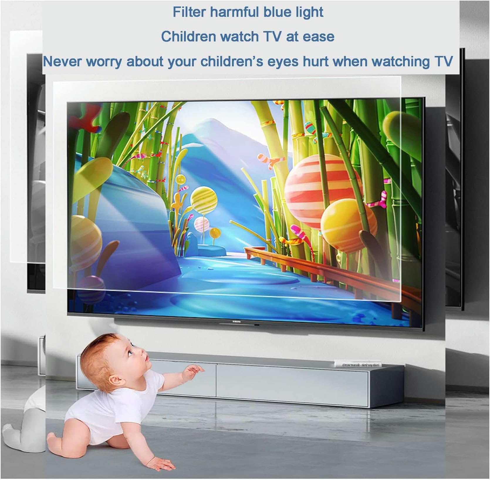 Protectores De Pantalla Para Tv Con Filtro De Luz Azul, Acabado Mate, Antirreflejos Y Que Reducen La Fatiga Ocular Para Televisores Lcd, Led, Oled, Qled Y 4K Hdtv / 50 Pulgadas (1095 X 616 Mm), 60 Pu